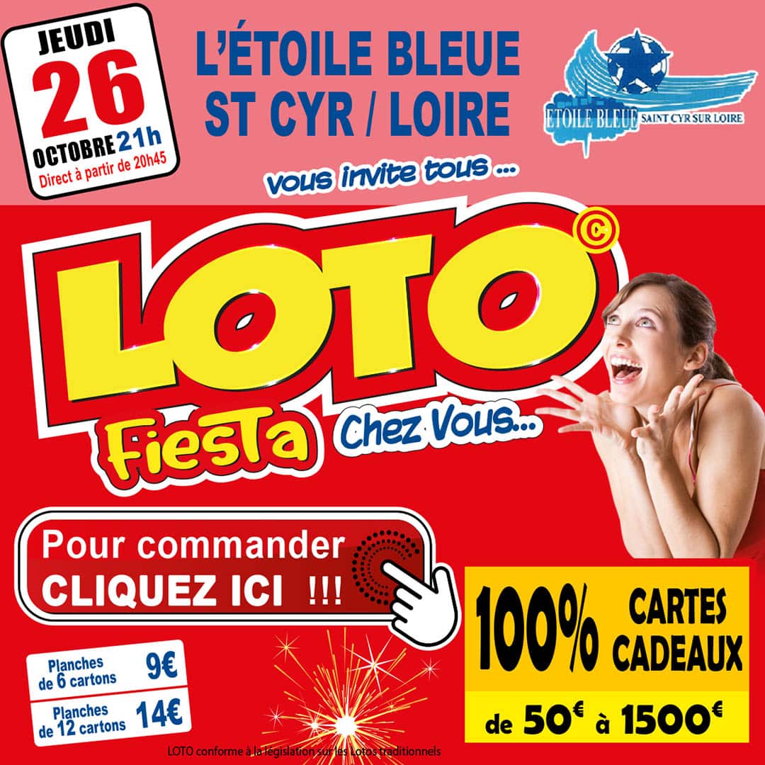 ETOILE BLEUE ST CYR JEUDI 26 OCTOBRE Loto Fiesta Chez Vous