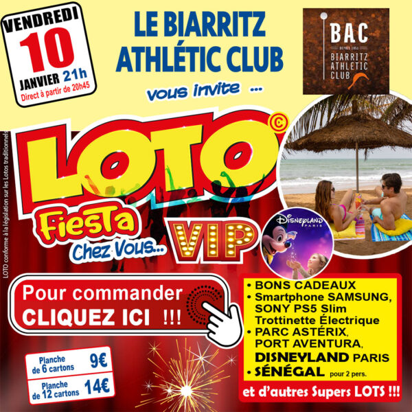 LE BIARRITZ ATHLÉTIC CLUB - VENDREDI 10 JANVIER