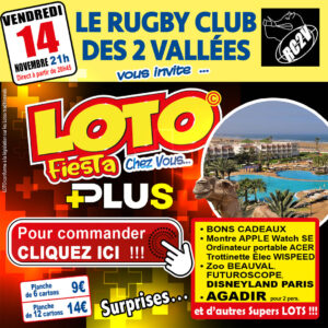 RUGBY CLUB DES 2 VALLÉES - VENDREDI 14 NOVEMBRE