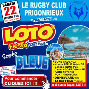 LE RUGBY CLUB PRIGONRIEUX - SAMEDI 22 NOVEMBRE