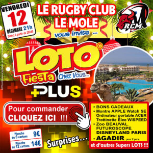 RUGBY CLUB LE MOLE - VENDREDI 12 DÉCEMBRE