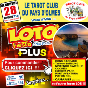 TAROT CLUB DU PAYS D'OLMES - VENDREDI 28 NOVEMBRE