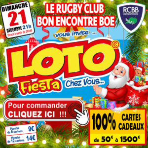 RUGBY CLUB BON-ENCONTRE BOÉ- DIMANCHE 21 DÉCEMBRE