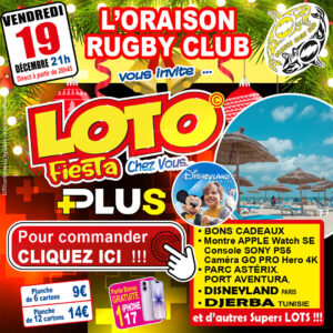 ORAISON RUGBY CLUB - VENDREDI 19 DÉCEMBRE