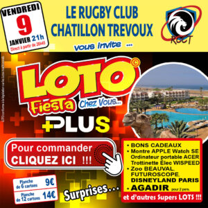 RUGBY CLUB CHÂTILLON TRÉVOUX - VENDREDI 09 JANVIER