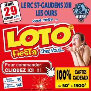 RUGBY CLUB SAINT-GAUDENS - JEUDI 29 OCTOBRE